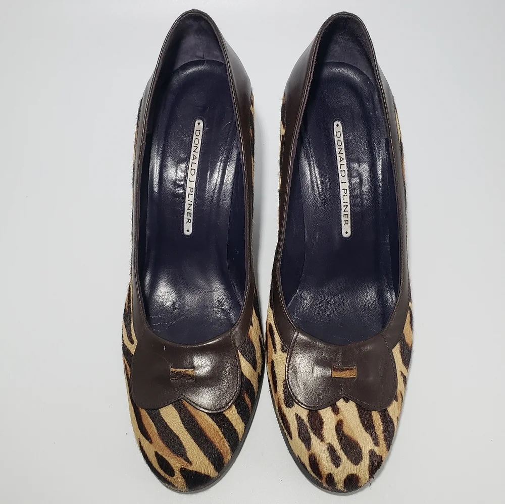 Donald J Pliner Animal Print Leather Wedge Heels